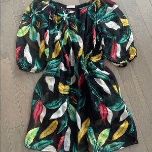 🇮🇹 Bellambra Silk Blend Leaf Print Dress • Made in Italy • Size Large
